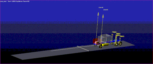 Truck kinematics when driving through a speed bump
