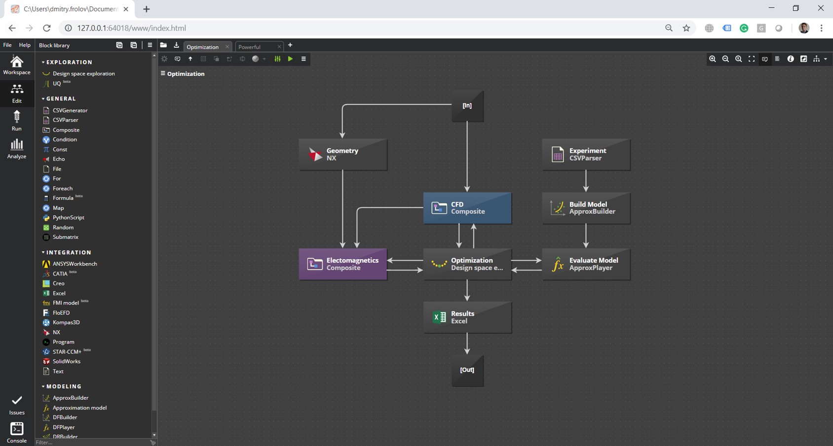 web interface