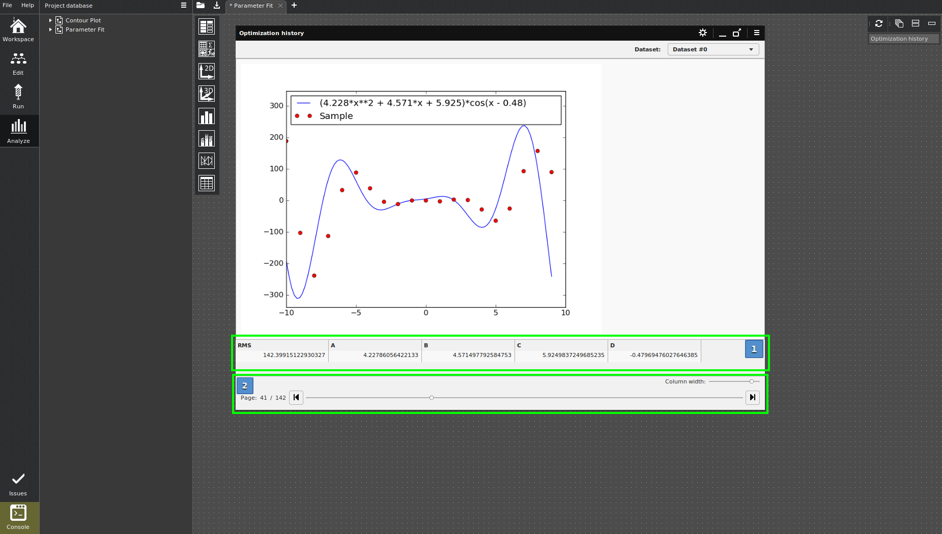 Parameter fit as a Run-Ready workflow