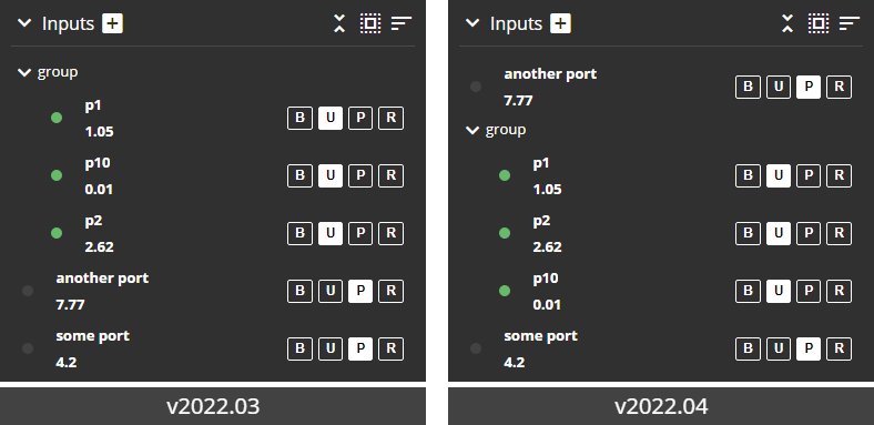 pSeven Enterprise v2022.04 Port Sorting
