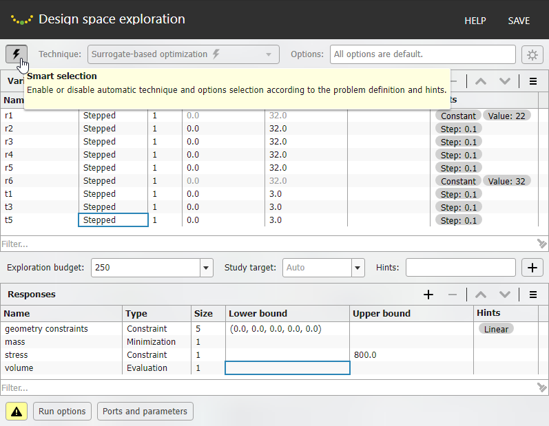 Design space exploration block