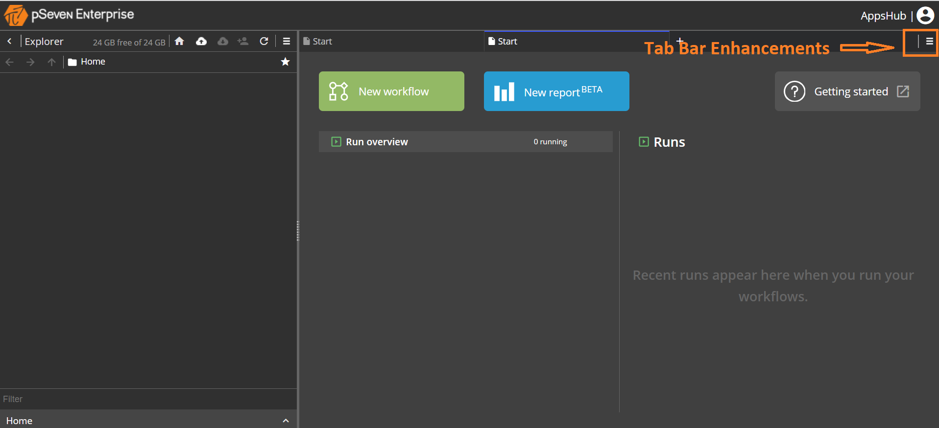 pSeven Enterprise v2022.03 Tab Bar enhancements