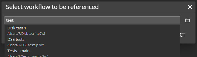 Redesigned the workflow reference dialog