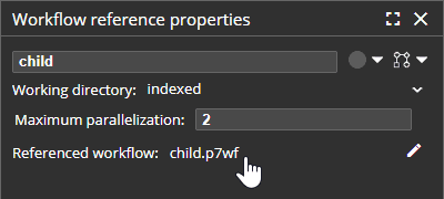 pSeven Enterprise v2023.02. Workflow reference editor