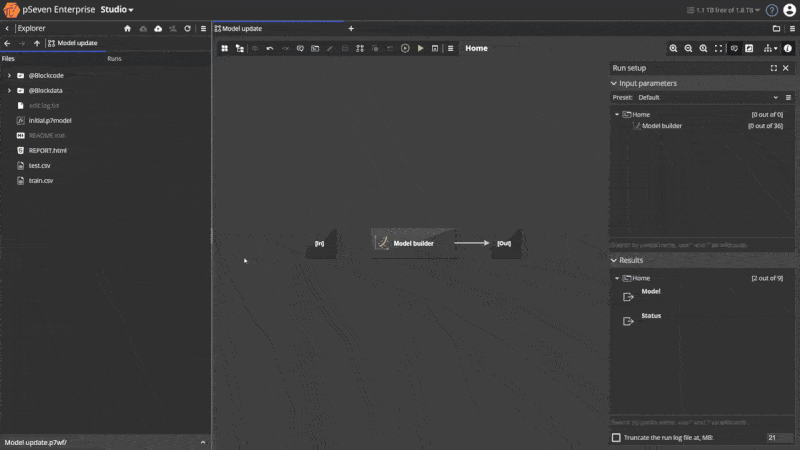Initial model preview window