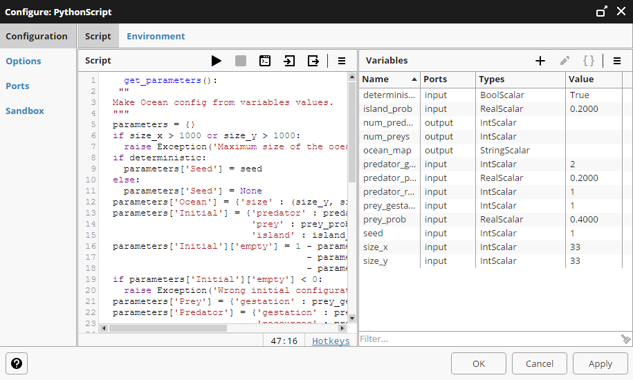 PythonScript interface