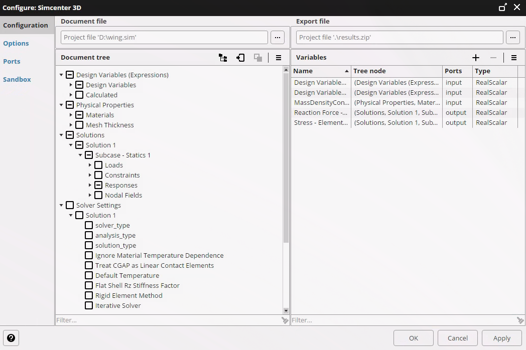 Simcenter 3D block interface
